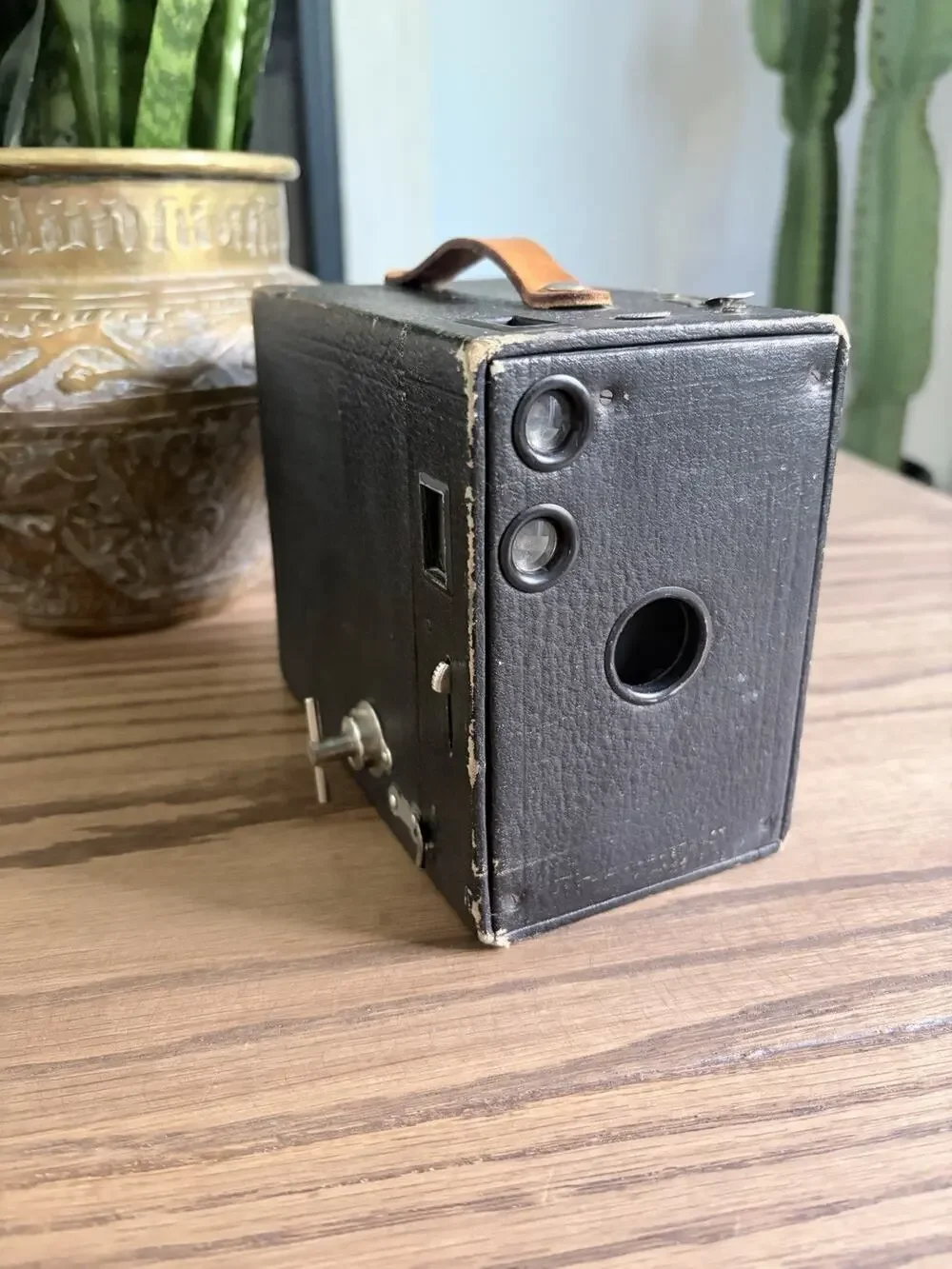 Antique 1909 Brownie Camera Kodak No 2 A Model B Box Camera With Leather Handle